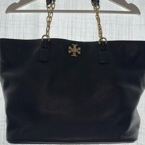 Tory Burch Black Leather Tote Bag